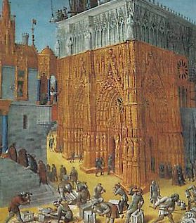  < construction du Temple (par Jean Fouquet, XIVe sicle) >